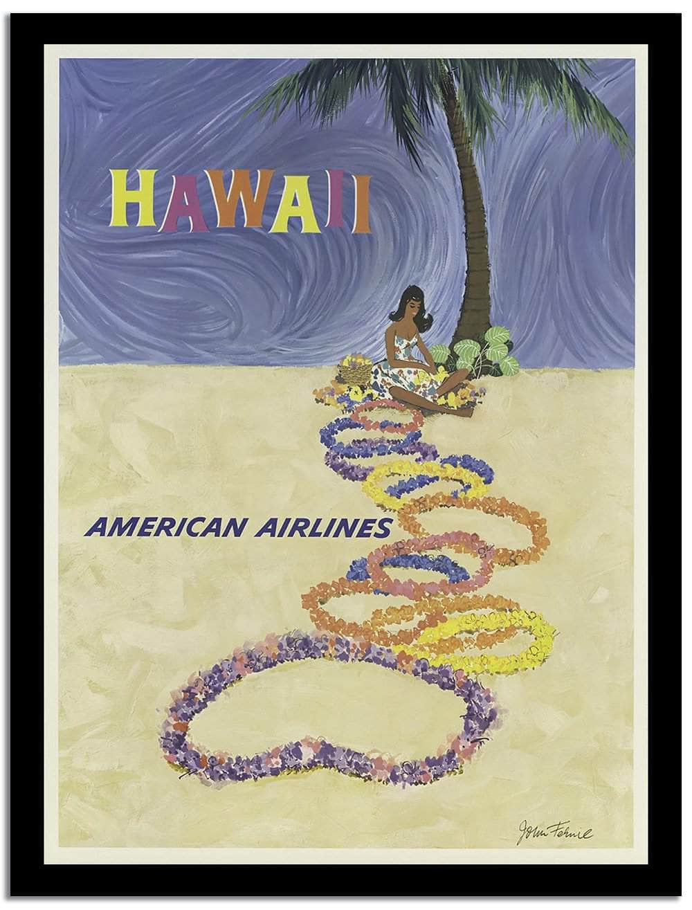 Hawaii  Vintage Postera Fine Art Print