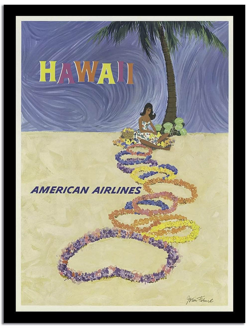 Hawaii  Vintage Postera Fine Art Print