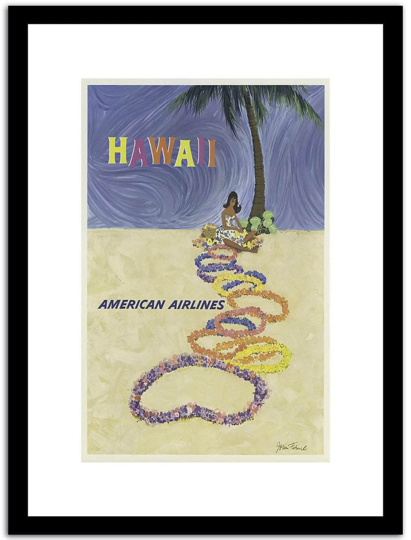 Hawaii  Vintage Postera Fine Art Print