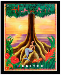Hawaii  Vintage Posterc Fine Art Print