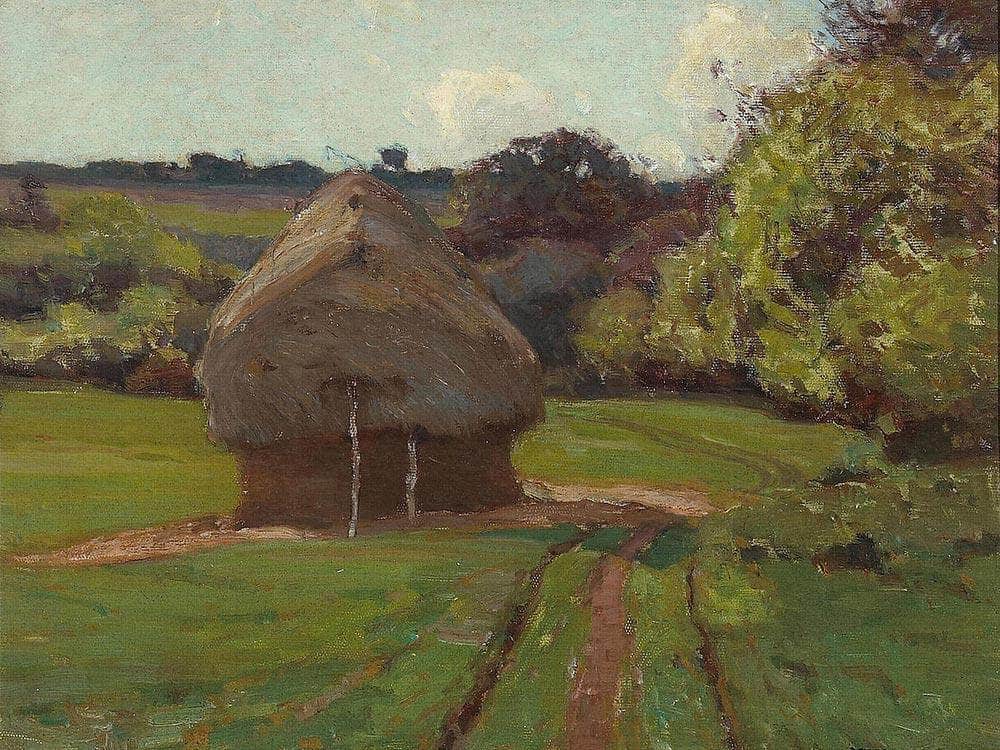 Haystacks By William Wendt Fine Art Print