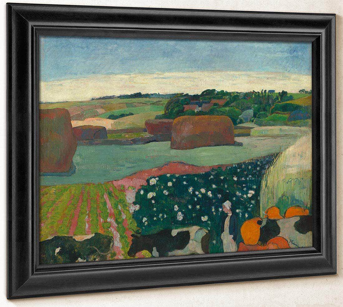 Haystacks In Brittany By Paul Gauguin Fine Art Print