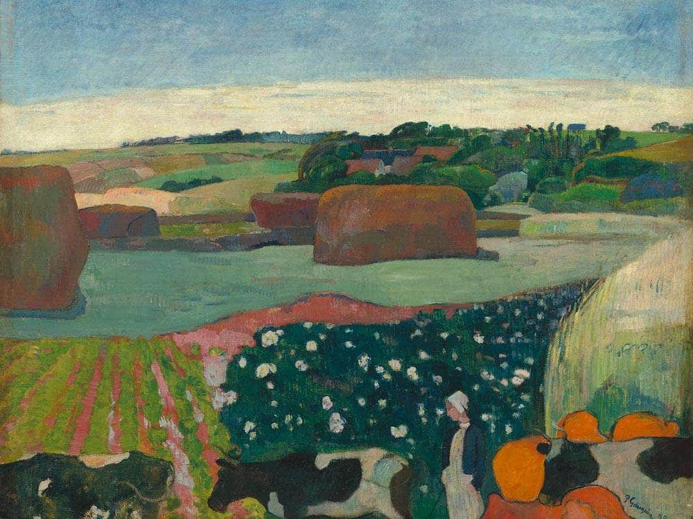 Haystacks In Brittany By Paul Gauguin Fine Art Print