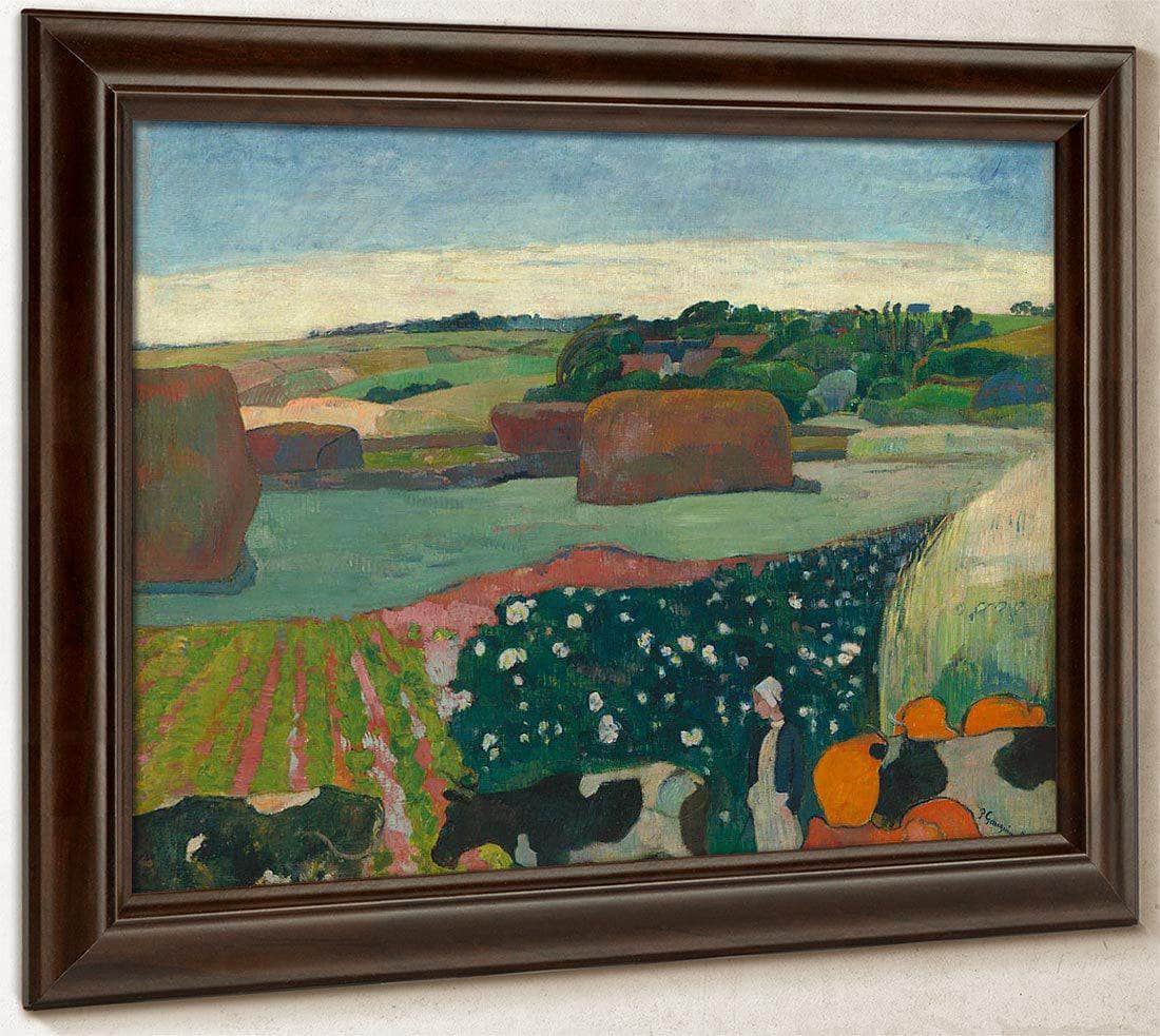 Haystacks In Brittany By Paul Gauguin Fine Art Print