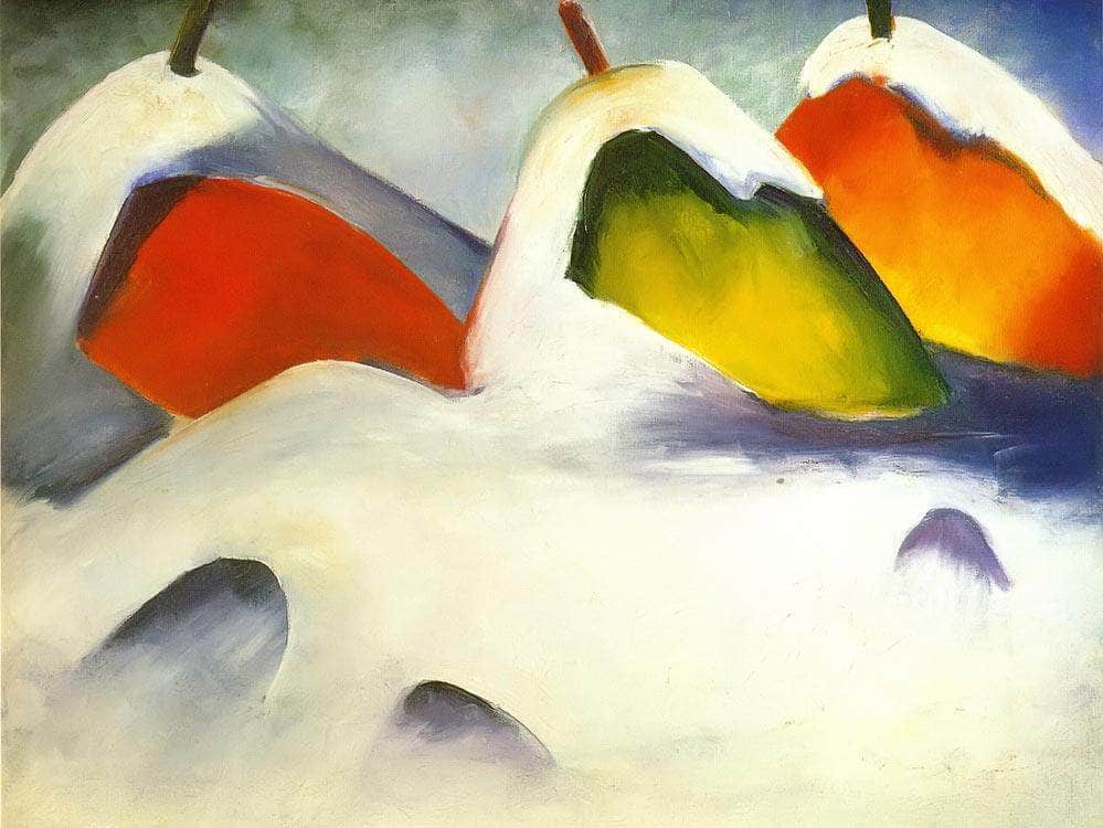 Haystacks In The Snow By Franz Marc Fine Art Print