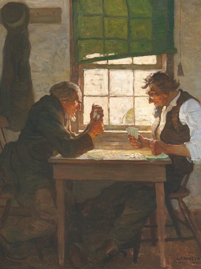 He Deacon And Parson Skeeters By In The Tail Of A Game Of Draw By NC Wyeth Fine Art Print