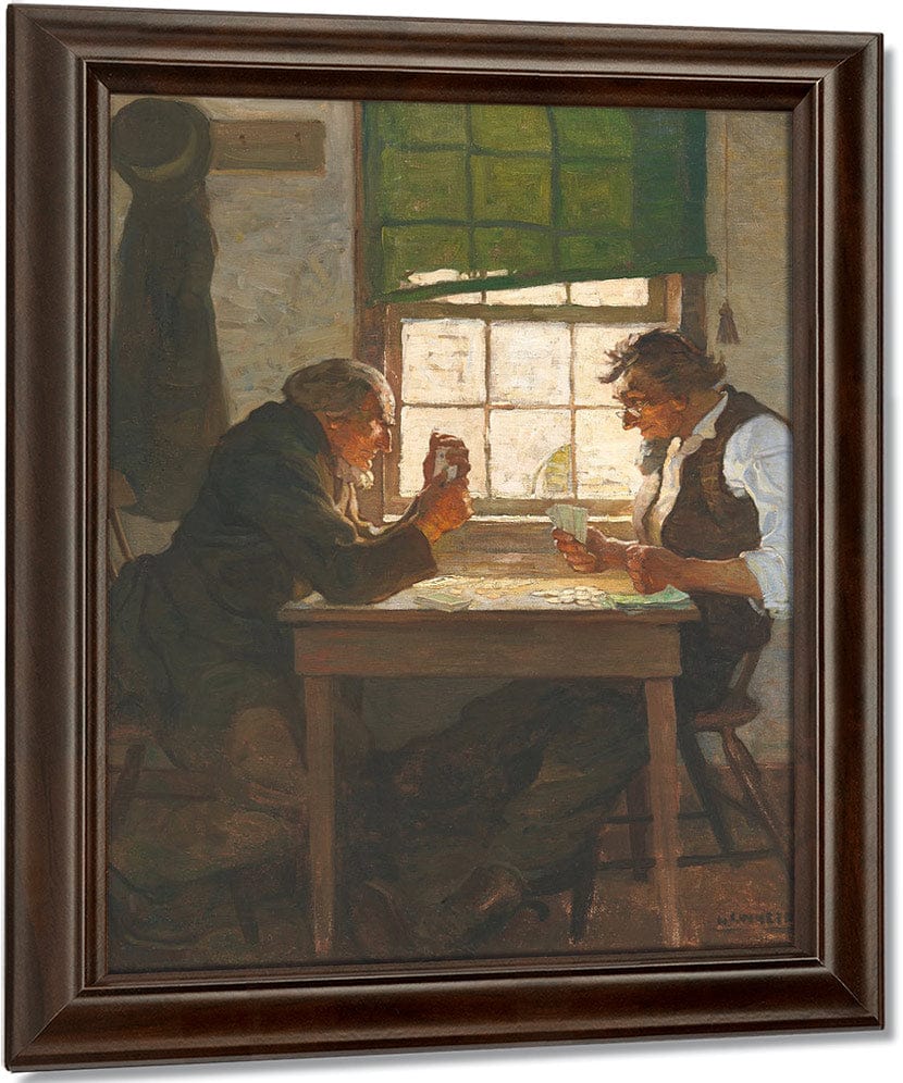 He Deacon And Parson Skeeters By In The Tail Of A Game Of Draw By NC Wyeth Fine Art Print