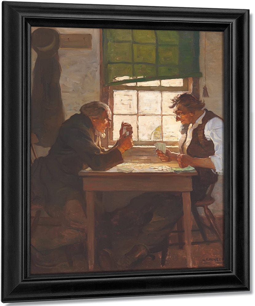 He Deacon And Parson Skeeters  By  In The Tail Of A Game Of Draw  By Set 1 Fine Art Print