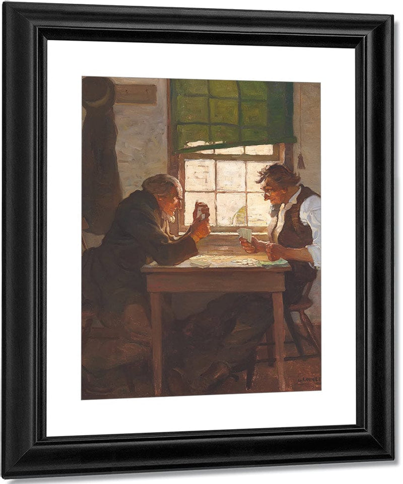 He Deacon And Parson Skeeters  By  In The Tail Of A Game Of Draw  By Set 1 Fine Art Print