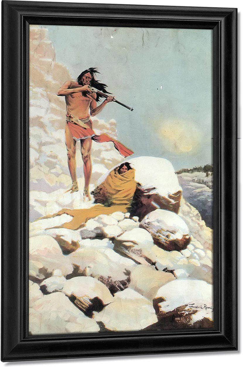 He Made His Magazine Gun Blaze Until Empty By Frederic Remington Fine Art Print