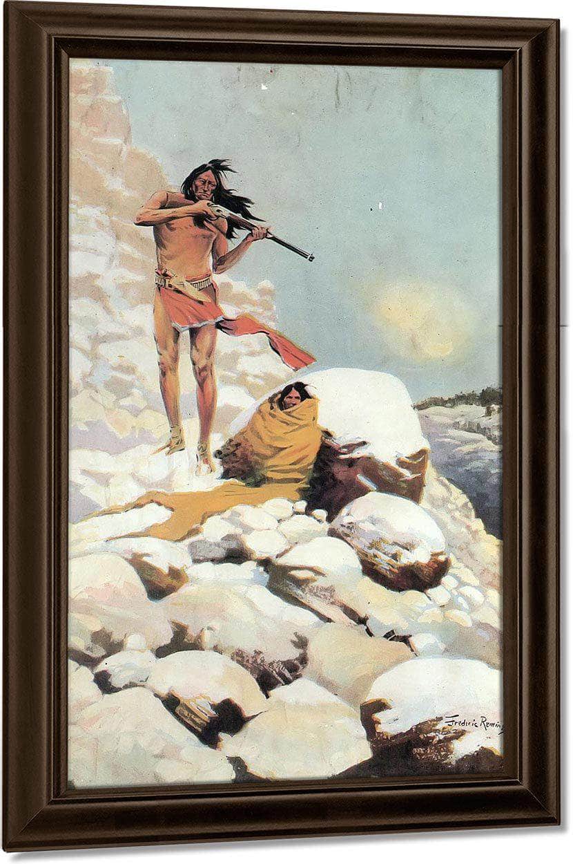 He Made His Magazine Gun Blaze Until Empty By Frederic Remington Fine Art Print