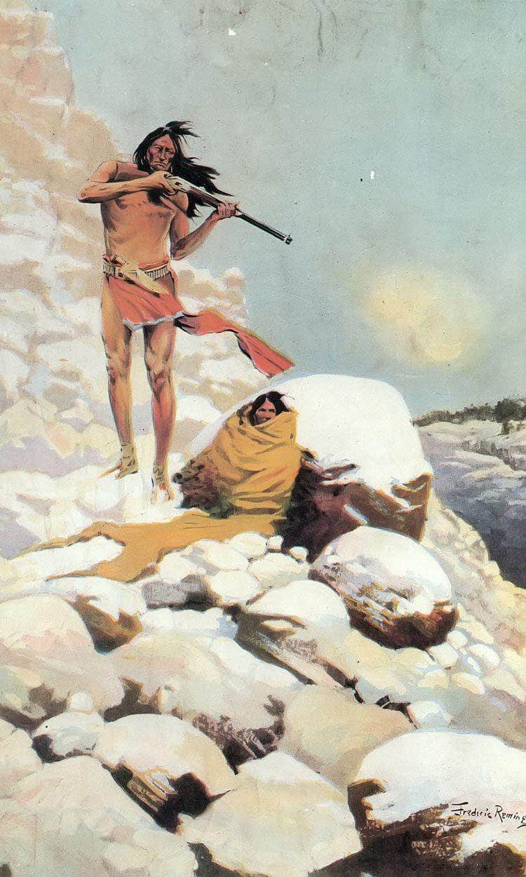 He Made His Magazine Gun Blaze Until Empty By Frederic Remington Fine Art Print