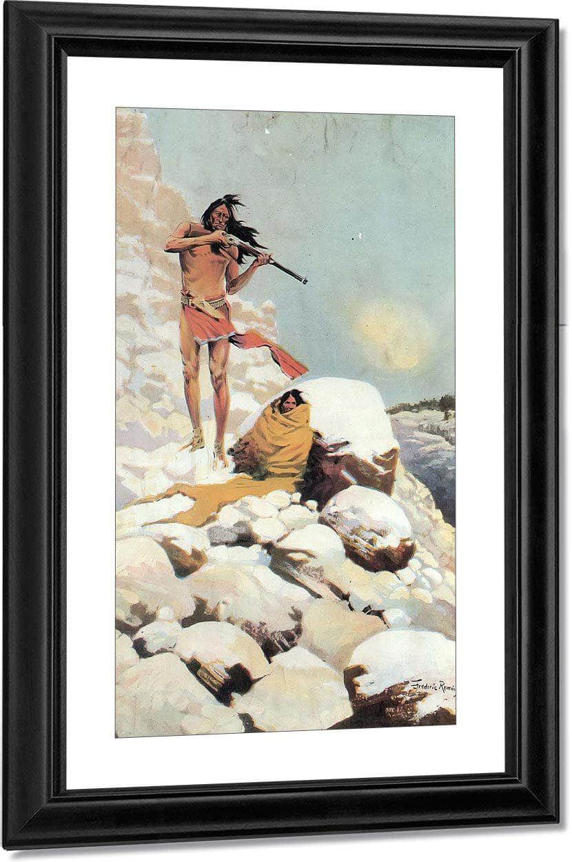 He Made His Magazine Gun Blaze Until Empty By Frederic Remington Fine Art Print