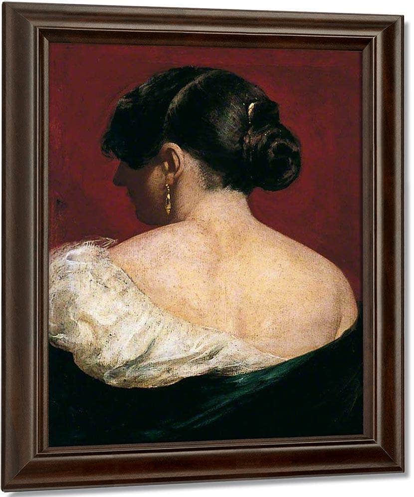 Head And Shoulders Of A Girl From Behind By William Etty Fine Art Print