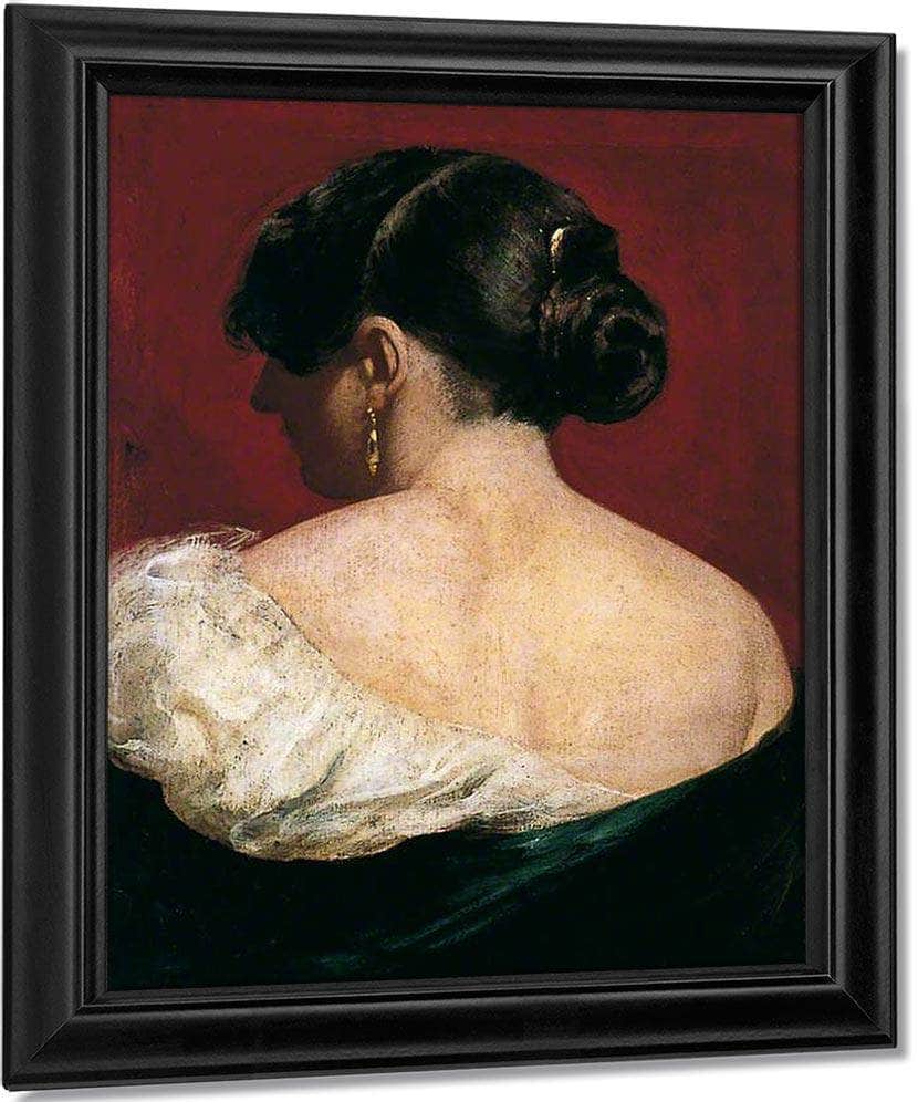 Head And Shoulders Of A Girl From Behind By William Etty Fine Art Print