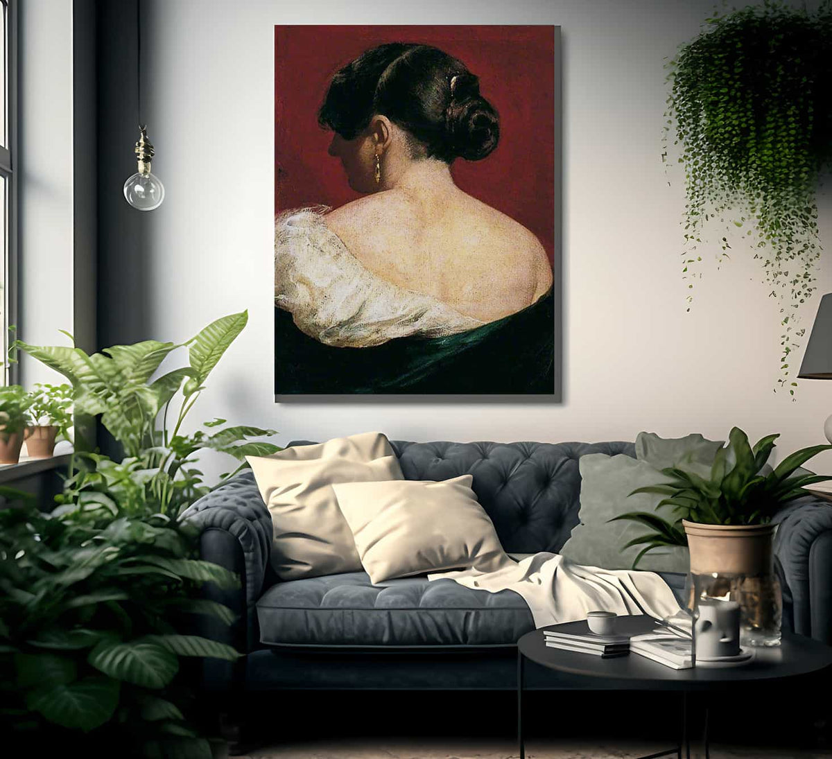 Head And Shoulders Of A Girl From Behind By William Etty Fine Art Print