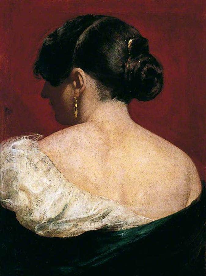 Head And Shoulders Of A Girl From Behind By William Etty Fine Art Print