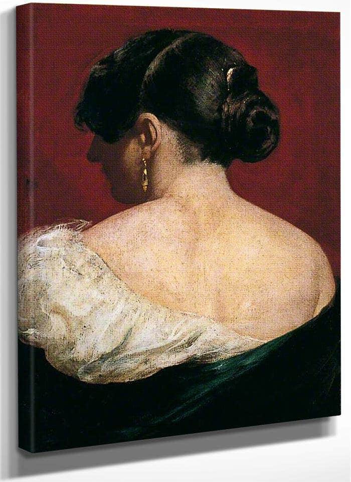 Head And Shoulders Of A Girl From Behind By William Etty Fine Art Print