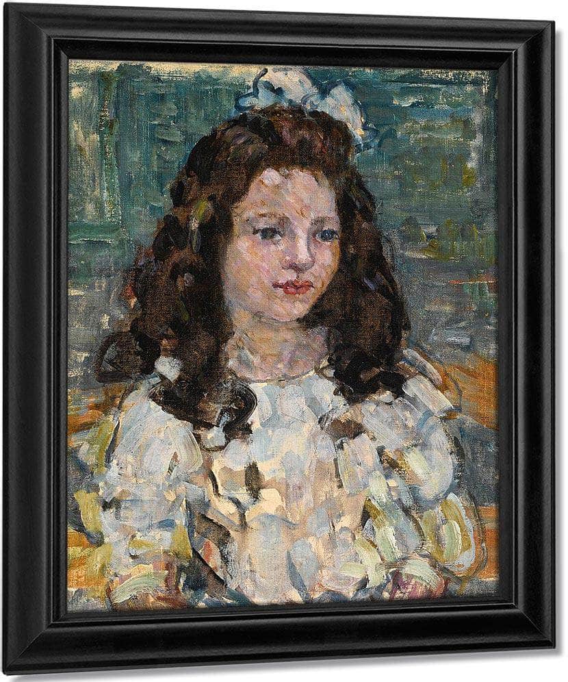 Head Of A Girl By Maurice Brazil Prendergast Fine Art Print