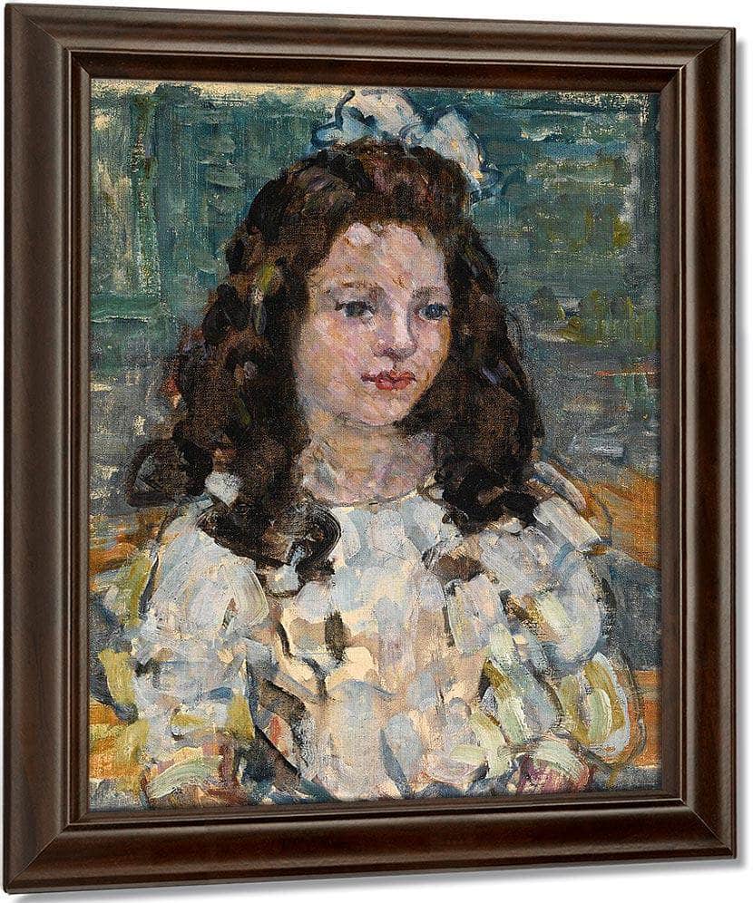 Head Of A Girl By Maurice Brazil Prendergast Fine Art Print