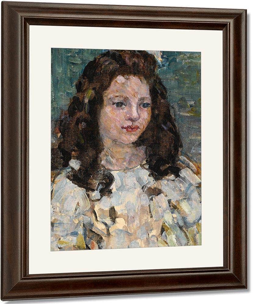 Head Of A Girl By Maurice Brazil Prendergast Fine Art Print
