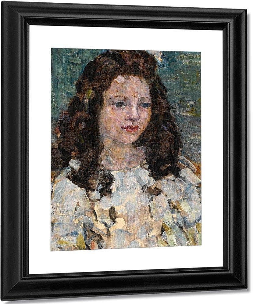 Head Of A Girl By Maurice Brazil Prendergast Fine Art Print
