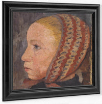Head Of A Girl With Striped Hat By Paula Modersohn Becker Fine Art Print