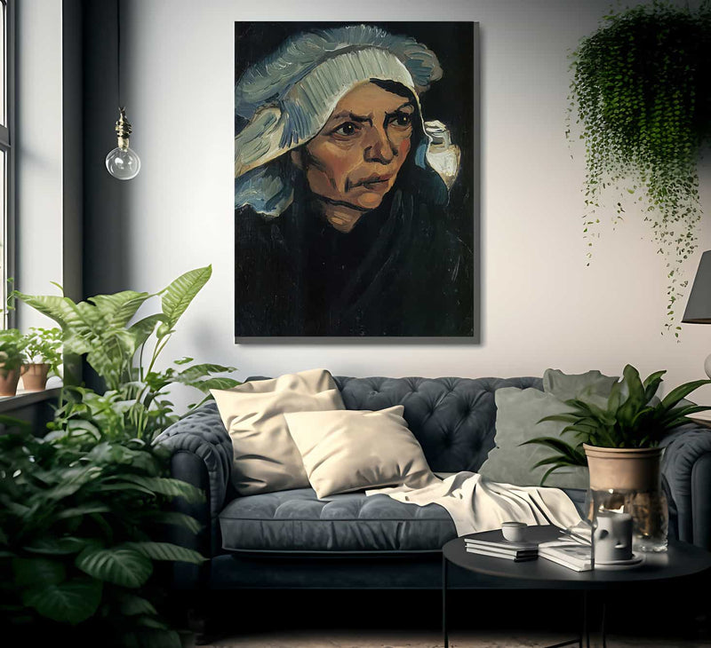 Head Of A Peasant Woman With White Cap By Vincent Van Gogh Fine Art Print
