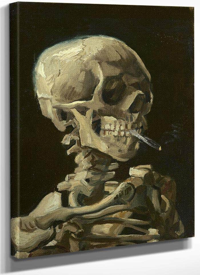 Head Of A Skeleton With A Burning Cigarette By Vincent Van Gogh Fine Art Print