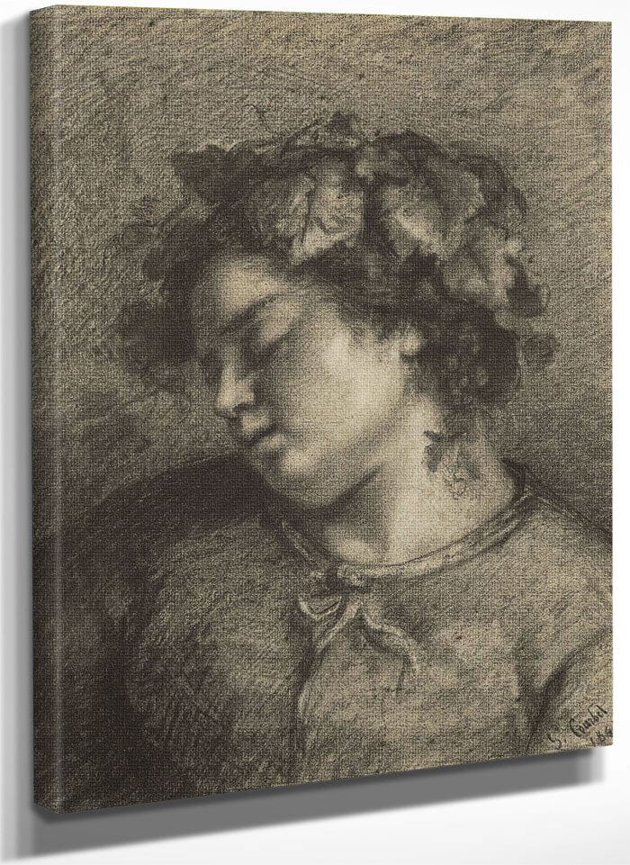 Head Of A Sleeping Bacchante By Jean Desire Gustave Courbet Fine Art Print
