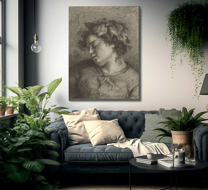 Head Of A Sleeping Bacchante By Jean Desire Gustave Courbet Fine Art Print