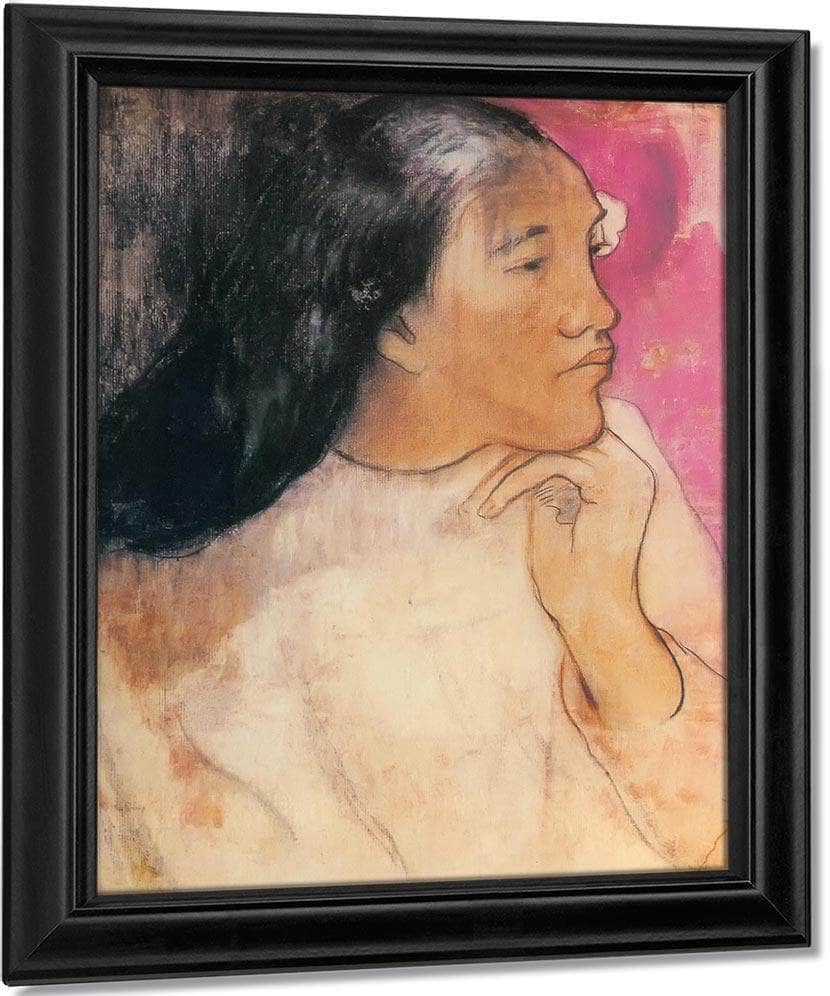 Head Of A Tahitian Woman By Paul Gauguin Fine Art Print