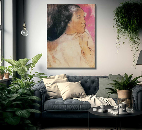 Head Of A Tahitian Woman By Paul Gauguin Fine Art Print