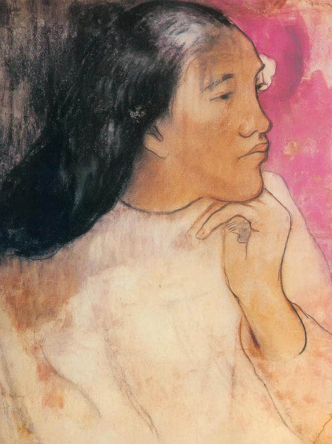 Head Of A Tahitian Woman By Paul Gauguin Fine Art Print