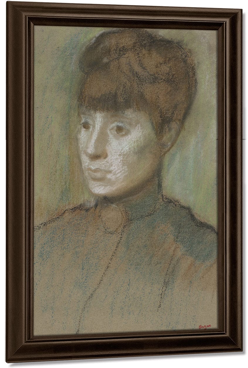 Head Of A Woman By Edgar Degas Fine Art Print