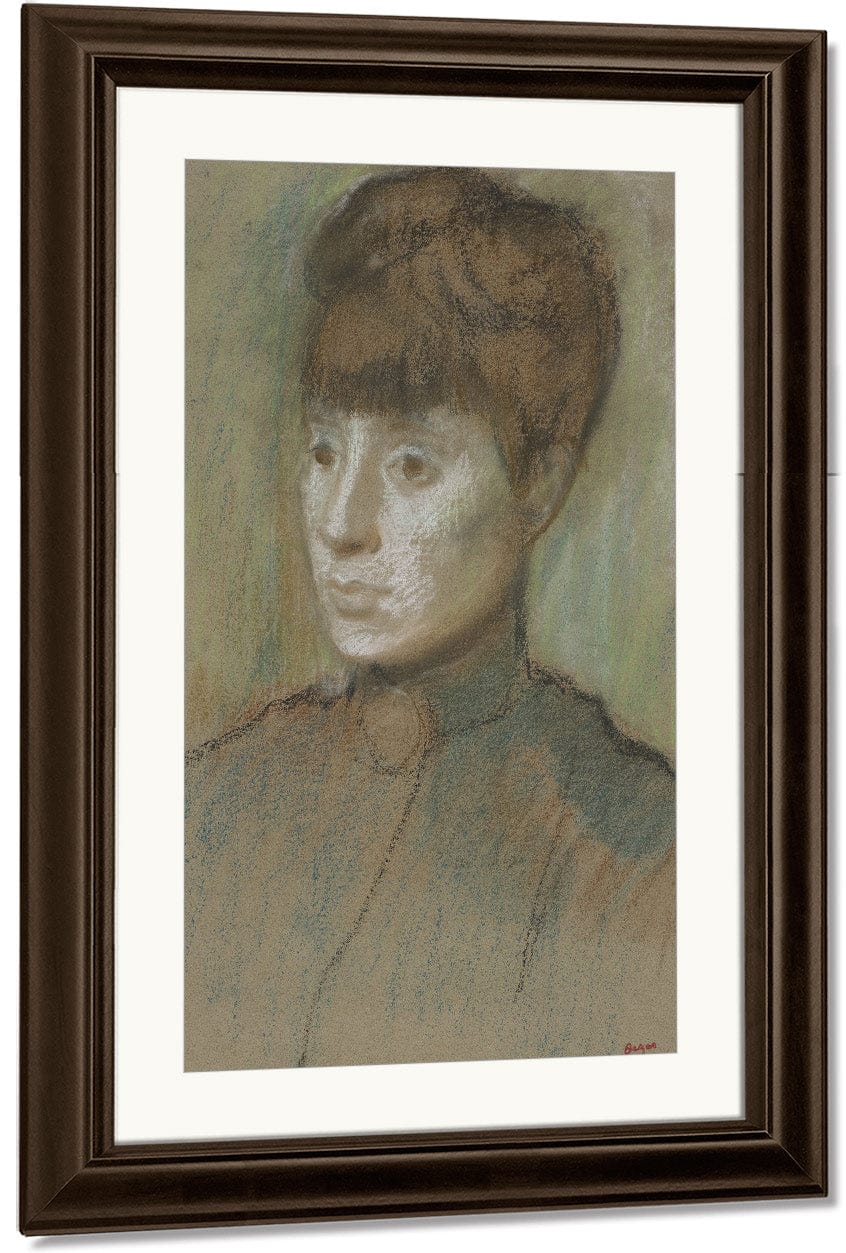 Head Of A Woman By Edgar Degas Fine Art Print