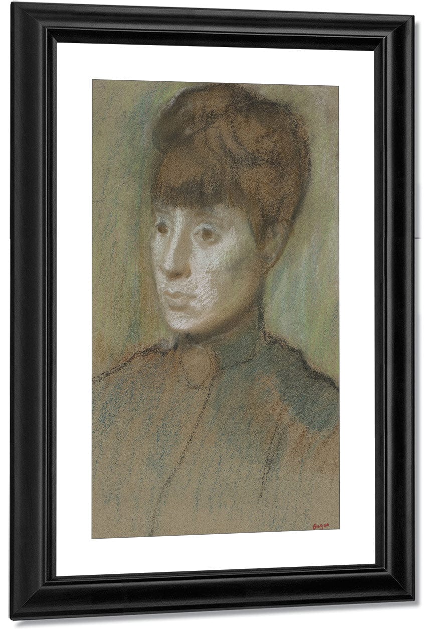 Head Of A Woman By Edgar Degas Fine Art Print