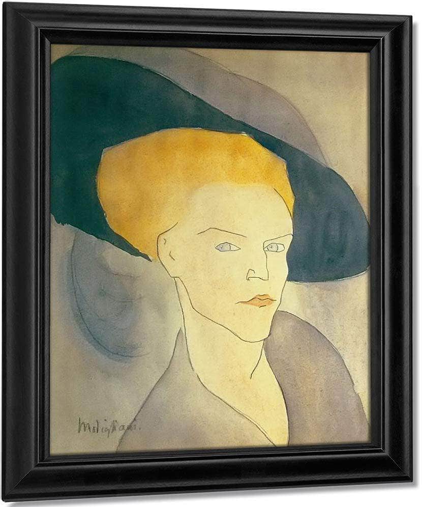 Head Of A Women In Hat By Amedeo Modigliani Fine Art Print