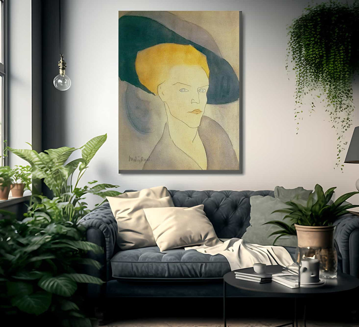 Head Of A Women In Hat By Amedeo Modigliani Fine Art Print