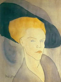 Head Of A Women In Hat By Amedeo Modigliani Fine Art Print