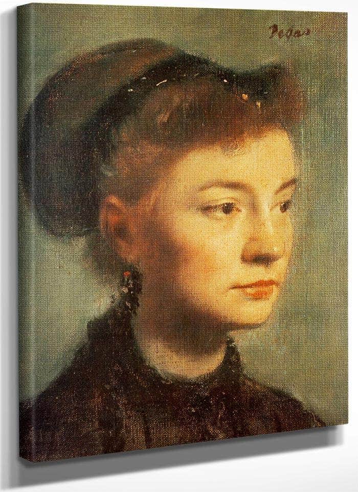 Head Of A Yound Woman 1867 By Edgar Degas Fine Art Print