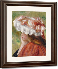 Head Of A Young Girl In A Red Hat 1 By Pierre Auguste Renoir Fine Art Print