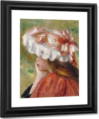Head Of A Young Girl In A Red Hat 1 By Pierre Auguste Renoir Fine Art Print