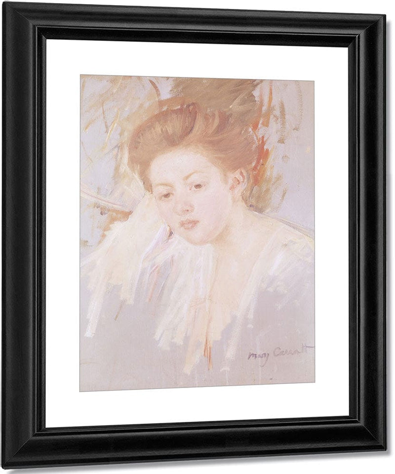 Head Of A Young Girl (Pastel On Paper) By Mary Cassatt Fine Art Print