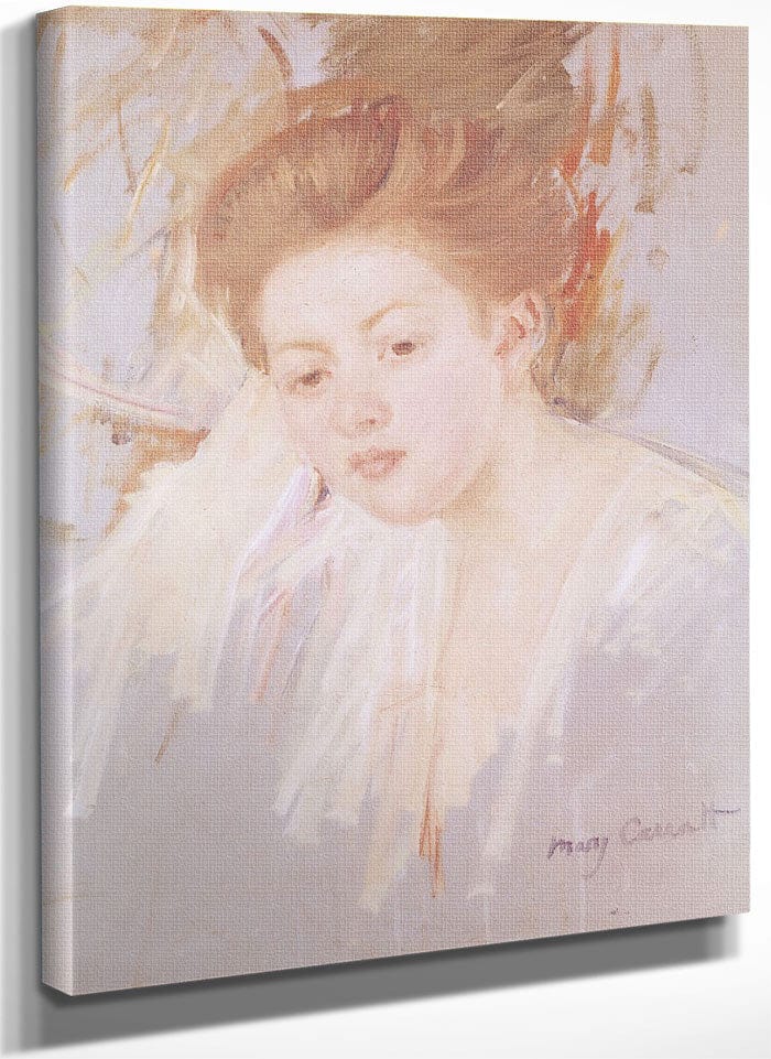 Head Of A Young Girl (Pastel On Paper) By Mary Cassatt Fine Art Print