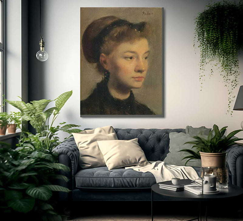 Head Of A Young Woman By Edgar Degas Fine Art Print