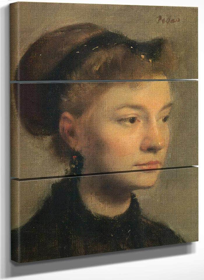 Head Of A Young Woman By Edgar Degas Fine Art Print