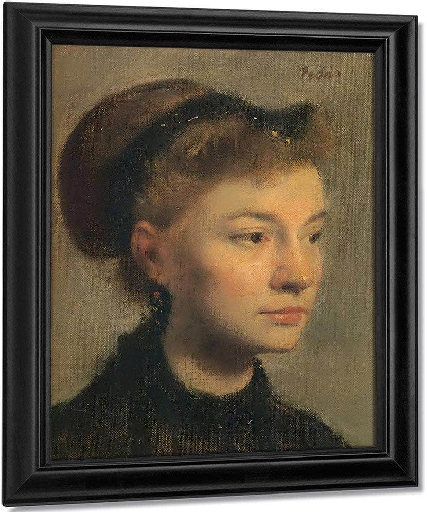 Head Of A Young Woman By Edgar Degas Fine Art Print