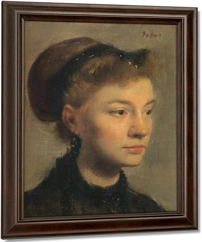 Head Of A Young Woman By Edgar Degas Fine Art Print