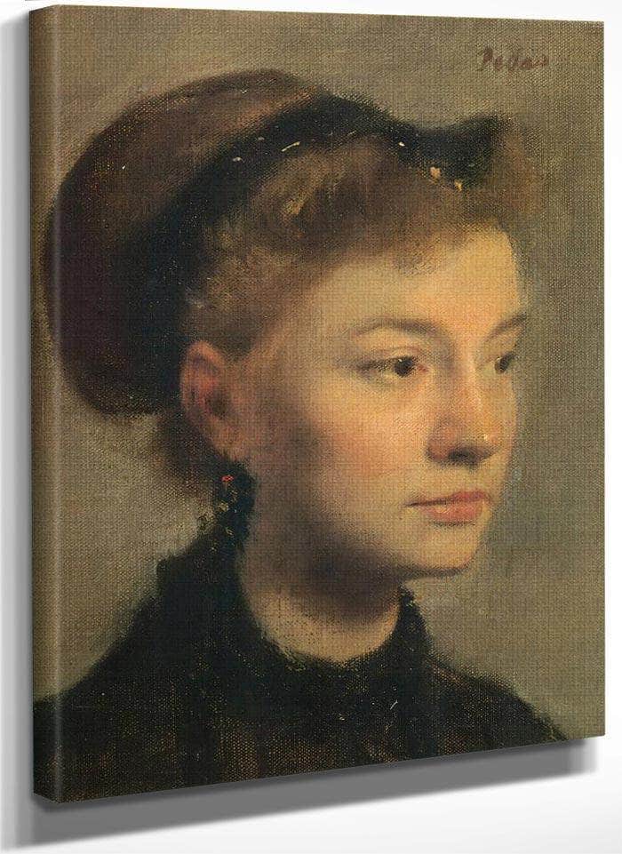 Head Of A Young Woman By Edgar Degas Fine Art Print